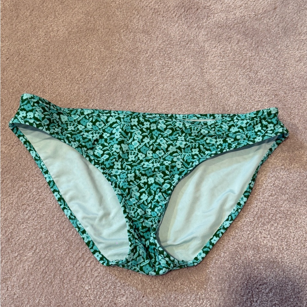 Aerie Green Floral Bikini Bottoms